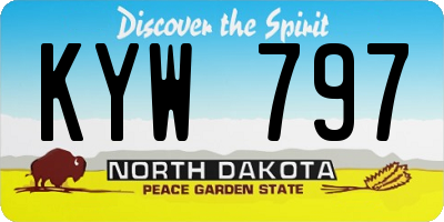 ND license plate KYW797