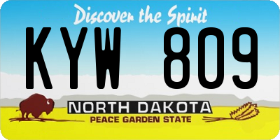 ND license plate KYW809