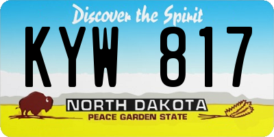 ND license plate KYW817