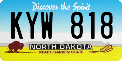 ND license plate KYW818