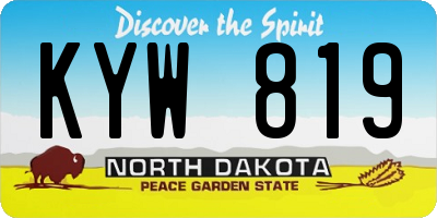 ND license plate KYW819