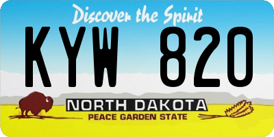 ND license plate KYW820