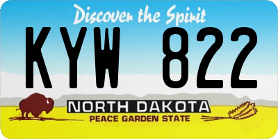 ND license plate KYW822