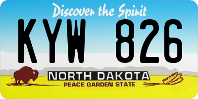 ND license plate KYW826