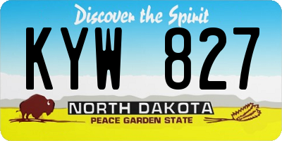ND license plate KYW827