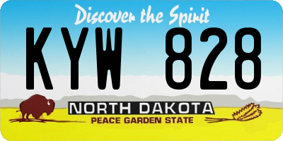 ND license plate KYW828