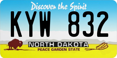ND license plate KYW832