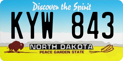 ND license plate KYW843