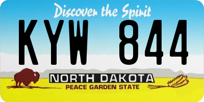 ND license plate KYW844