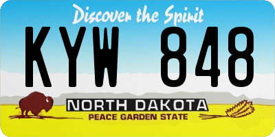 ND license plate KYW848