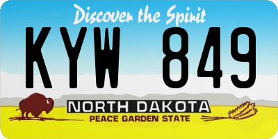 ND license plate KYW849