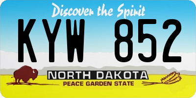 ND license plate KYW852