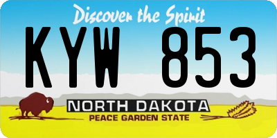 ND license plate KYW853