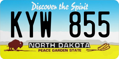 ND license plate KYW855