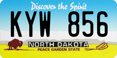 ND license plate KYW856