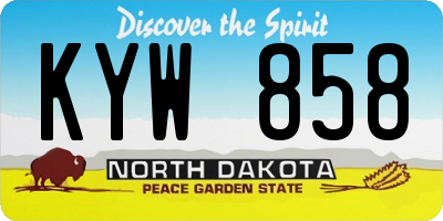 ND license plate KYW858
