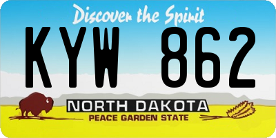 ND license plate KYW862