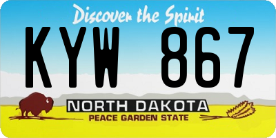 ND license plate KYW867