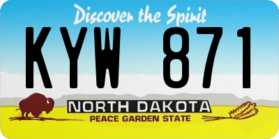 ND license plate KYW871