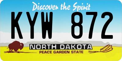 ND license plate KYW872