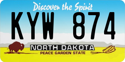 ND license plate KYW874