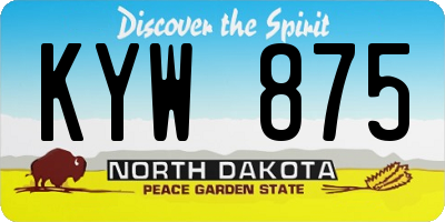 ND license plate KYW875