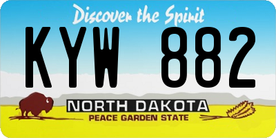 ND license plate KYW882