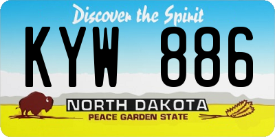 ND license plate KYW886