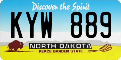 ND license plate KYW889