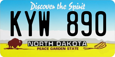 ND license plate KYW890