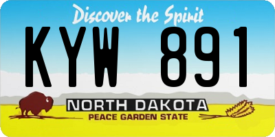ND license plate KYW891