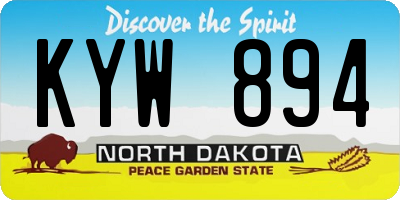 ND license plate KYW894