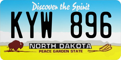ND license plate KYW896