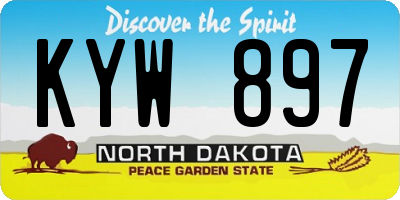 ND license plate KYW897