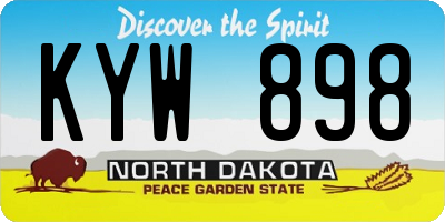 ND license plate KYW898
