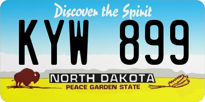 ND license plate KYW899
