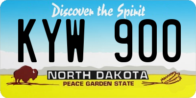 ND license plate KYW900