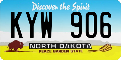 ND license plate KYW906