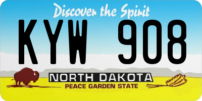 ND license plate KYW908