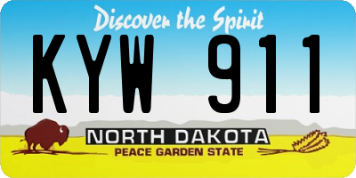 ND license plate KYW911