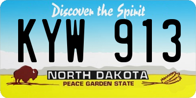 ND license plate KYW913