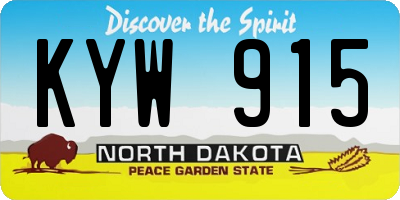 ND license plate KYW915