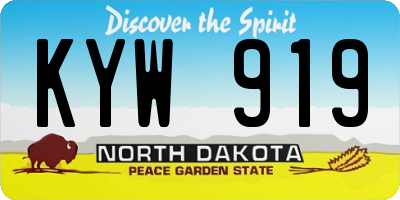 ND license plate KYW919
