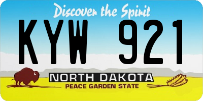 ND license plate KYW921