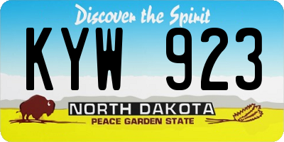 ND license plate KYW923