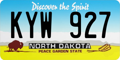 ND license plate KYW927