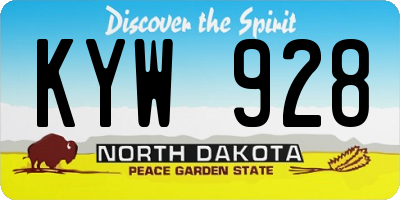 ND license plate KYW928