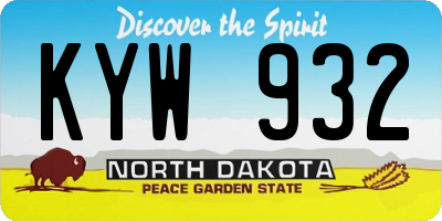 ND license plate KYW932