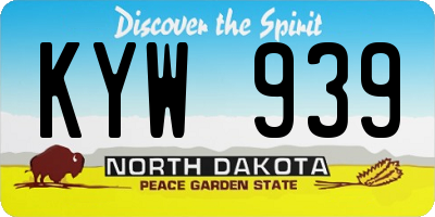 ND license plate KYW939