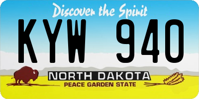 ND license plate KYW940